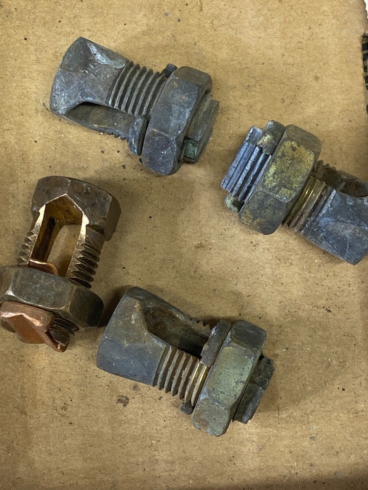 4 Split-Bolt Copper Connectors, IK-2 DB, 6-2STR, 4-35O