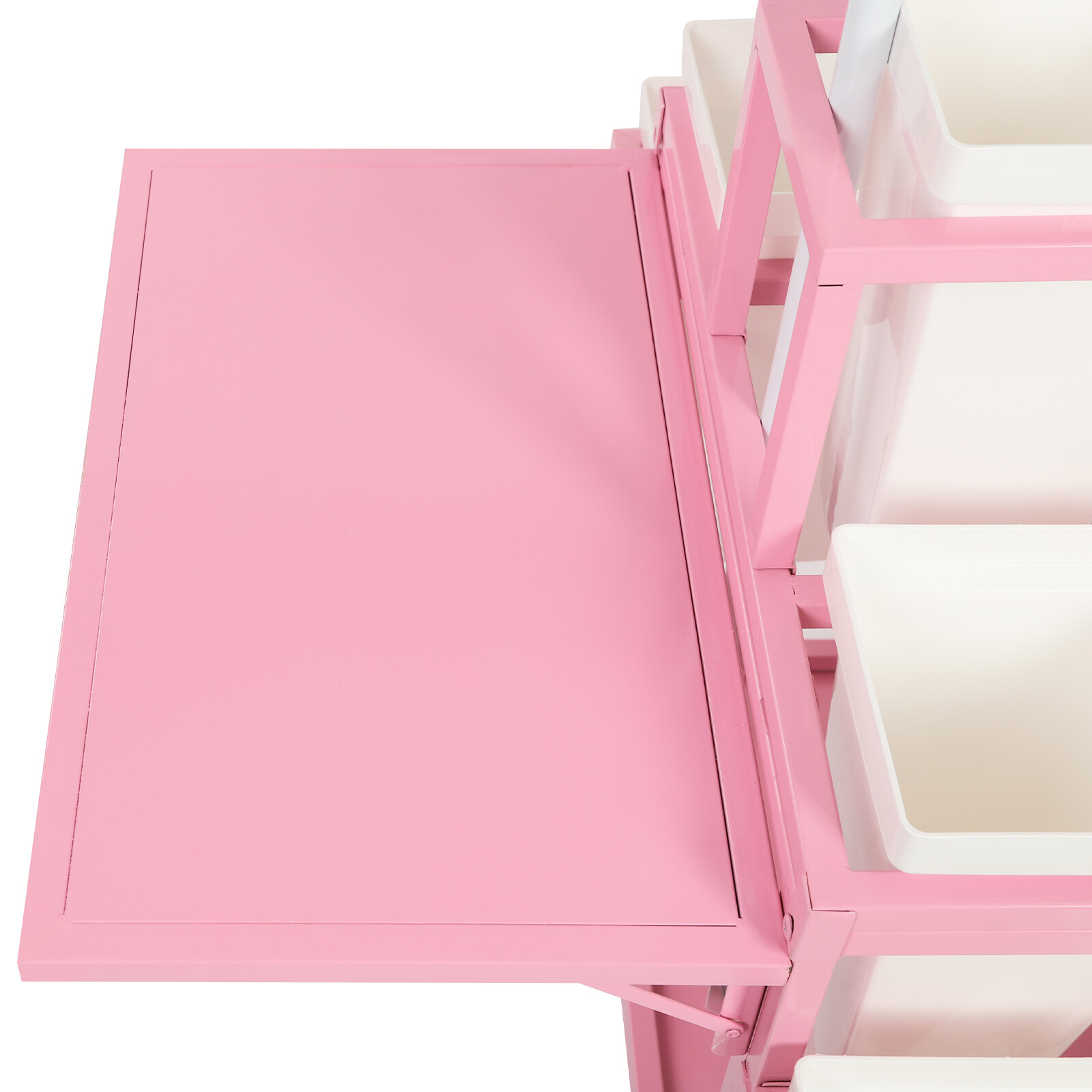 Metal Garden Cart Plant Stand Slide Out Rolling Flower Display Rack for Florist