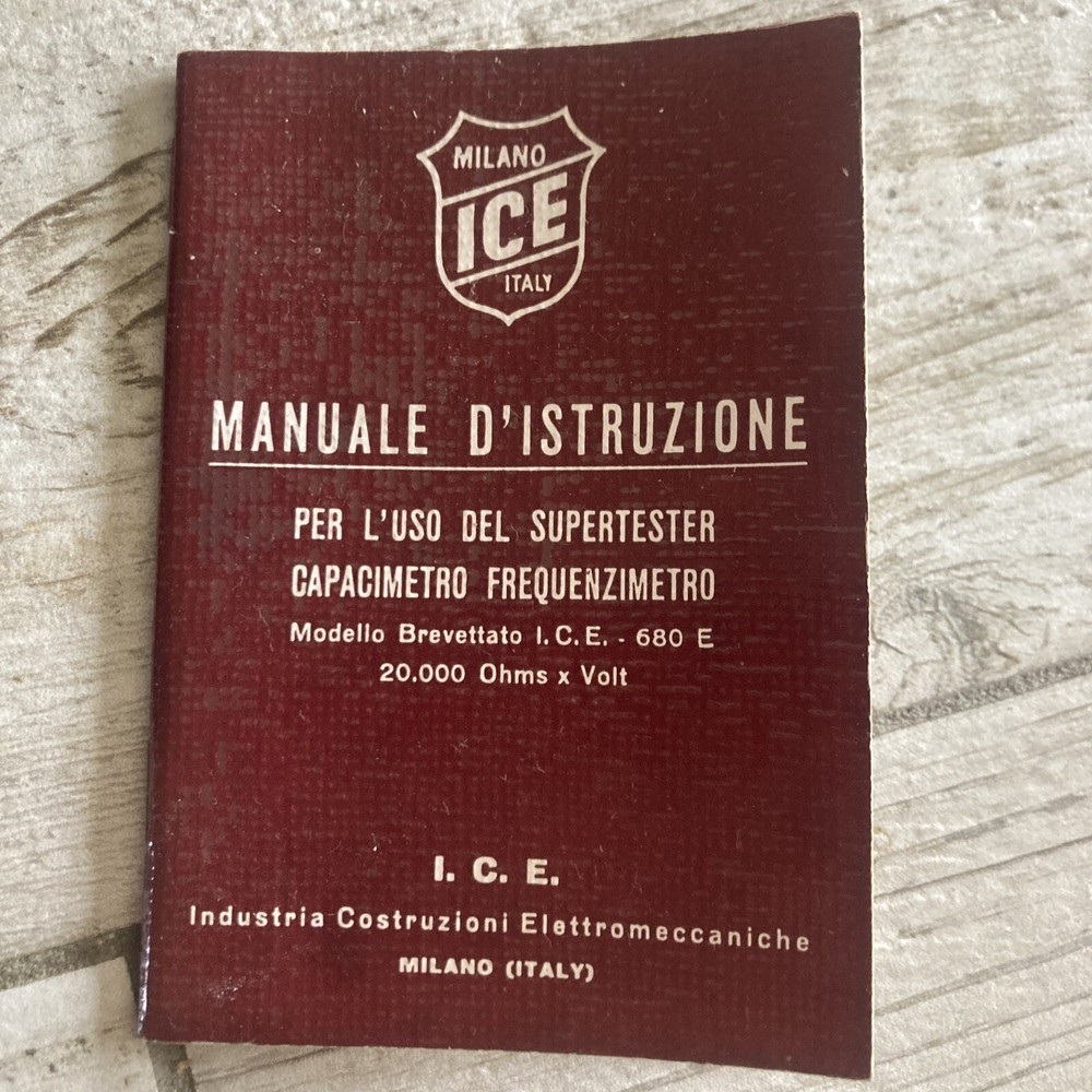 Milano Ice Italy Model 680 E Instructions Manual.