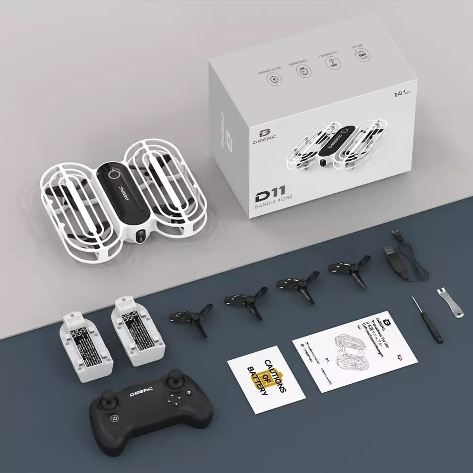 DEERC D11 Mini Drone Auto Hover Circle Fly 3 Speed Headless Mode 2 Batteries RTF