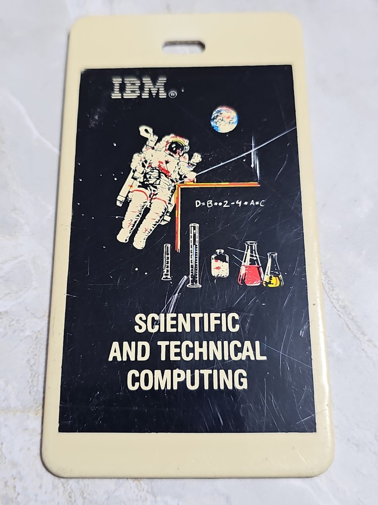 Vintage IBM Scientific & Technical Computing Luggage Tag Astronaut Space Tech