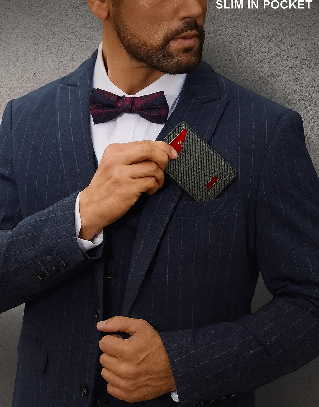 Men's Slim PopUp Bifold Carbon Fiber Wallet, RFID Blocking, Money Clip, Men Gift