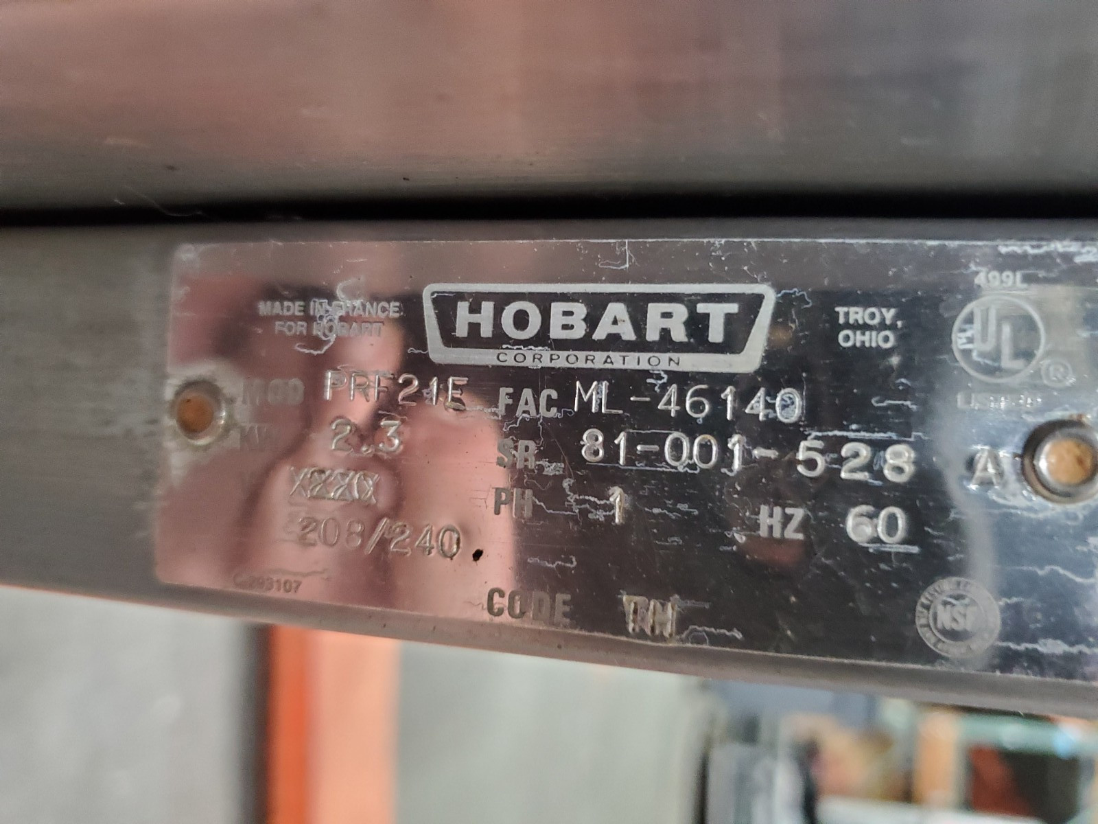 Hobart PRF21E Half Size Electric Dough Proofer Warmer Oven 208/240V (SOLD AS/IS)