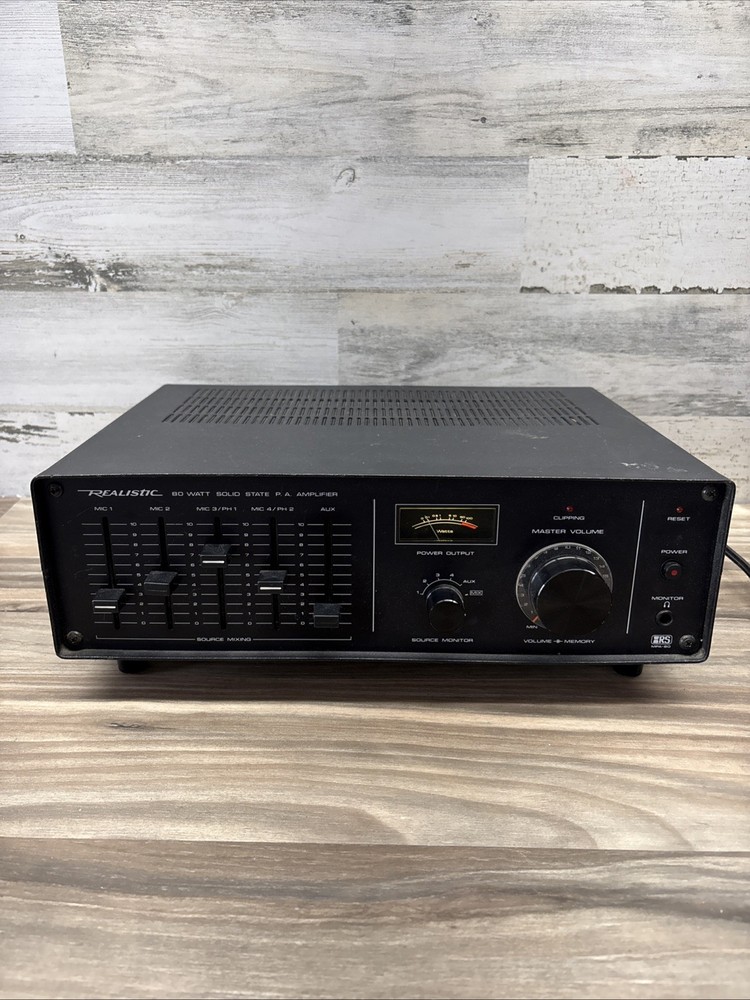 Realistic 80 Watt Solid State PA Amplifier MPA-80 Model 32-2026A - Tested/Works