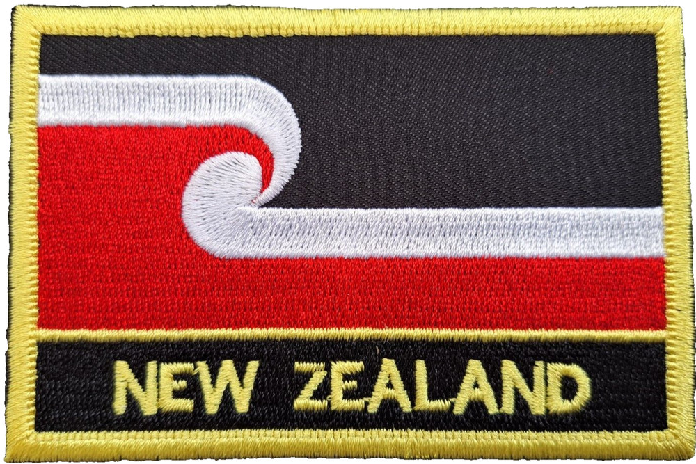 New Zealand Maori Flag Embroidered Rectangular Patch