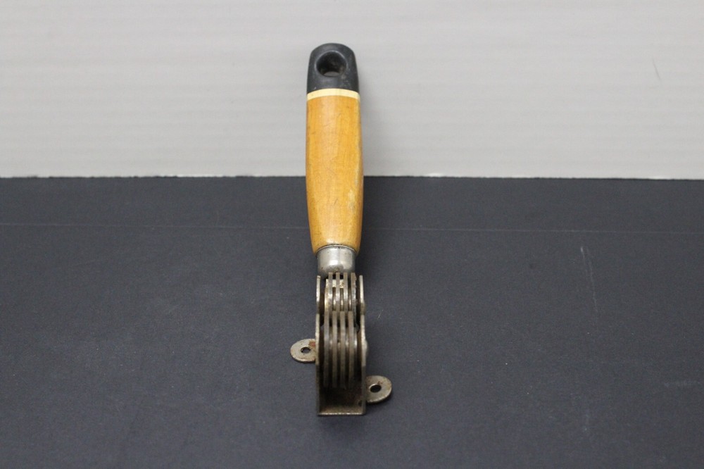 Vintage A&J Ekco Wood Handled Pull Through Knife Sharpener