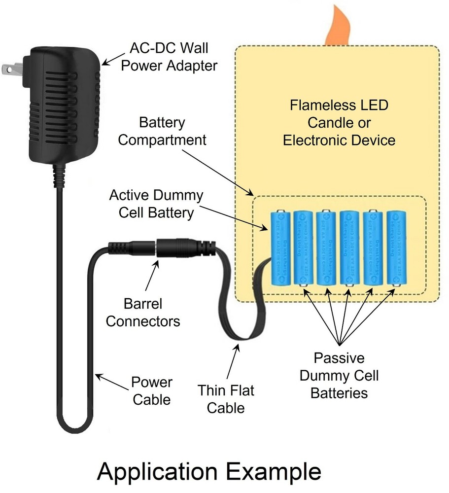 6 x AAA Battery Replacement Eliminator Kit for Electronic Devices