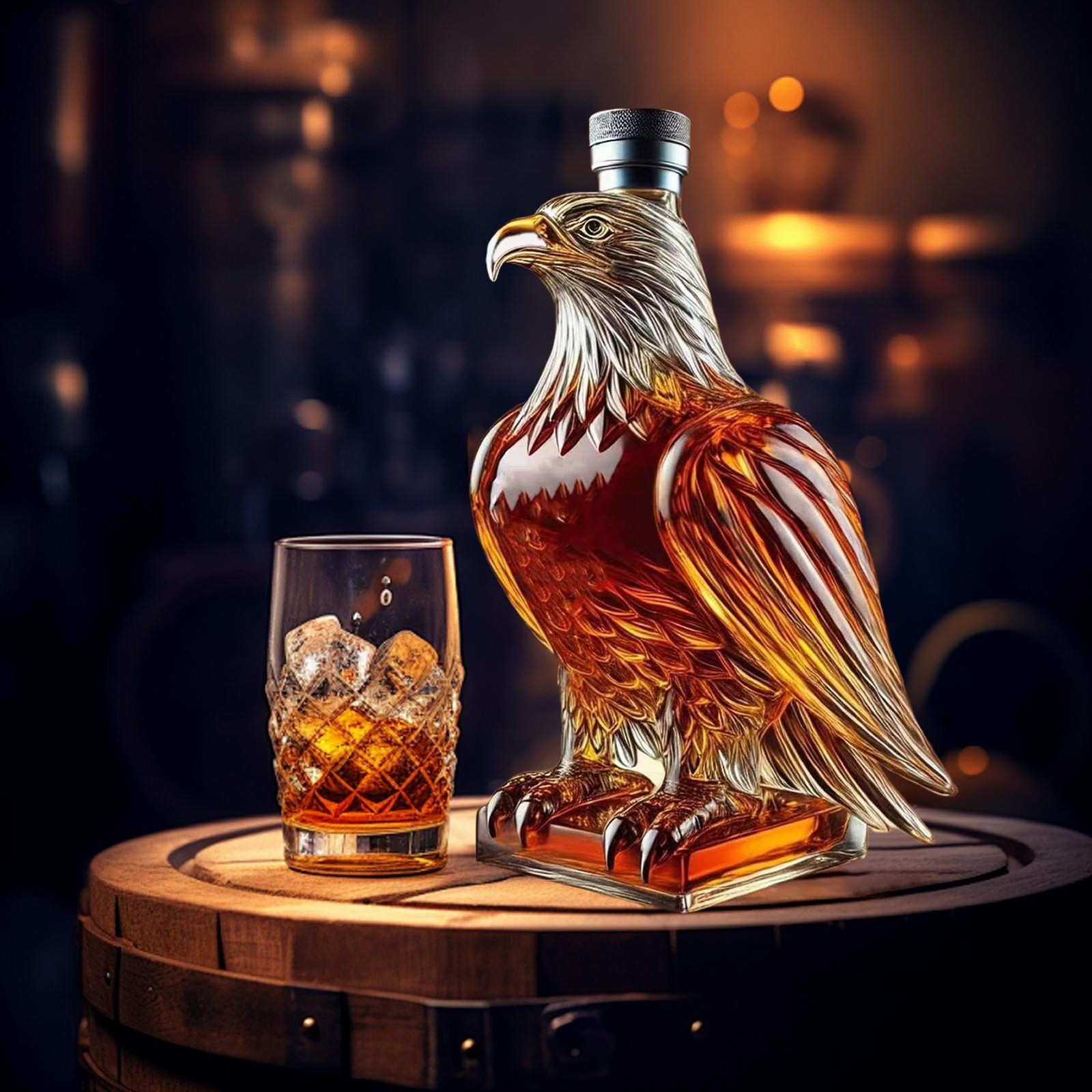 Unique Eagle Whiskey Glass Decanter Bottle Exquisite Decor Gifts For Men Dad NEW