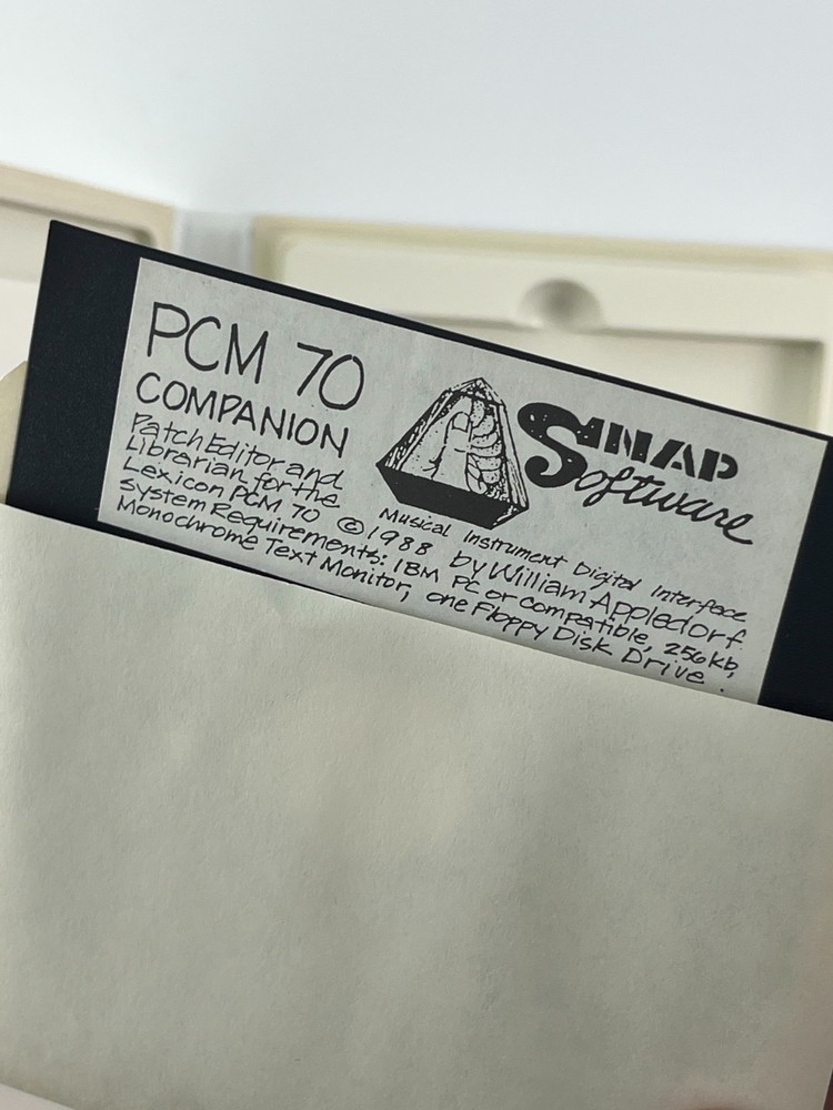 Lexicon PCM 70 Companion 1988 Snap Sofware IBM Floppy