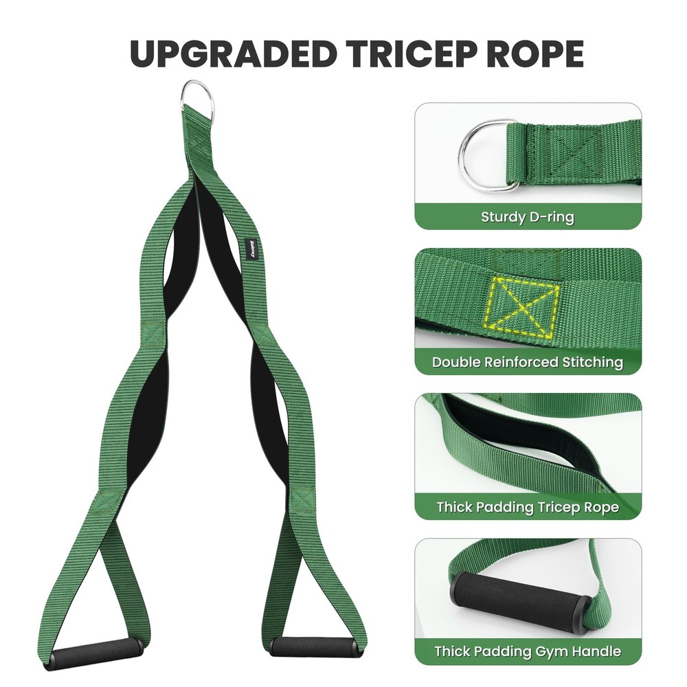 Tricep Rope Cable Attachment Handles Tricep Pull Down Attachment for Cable Ma...