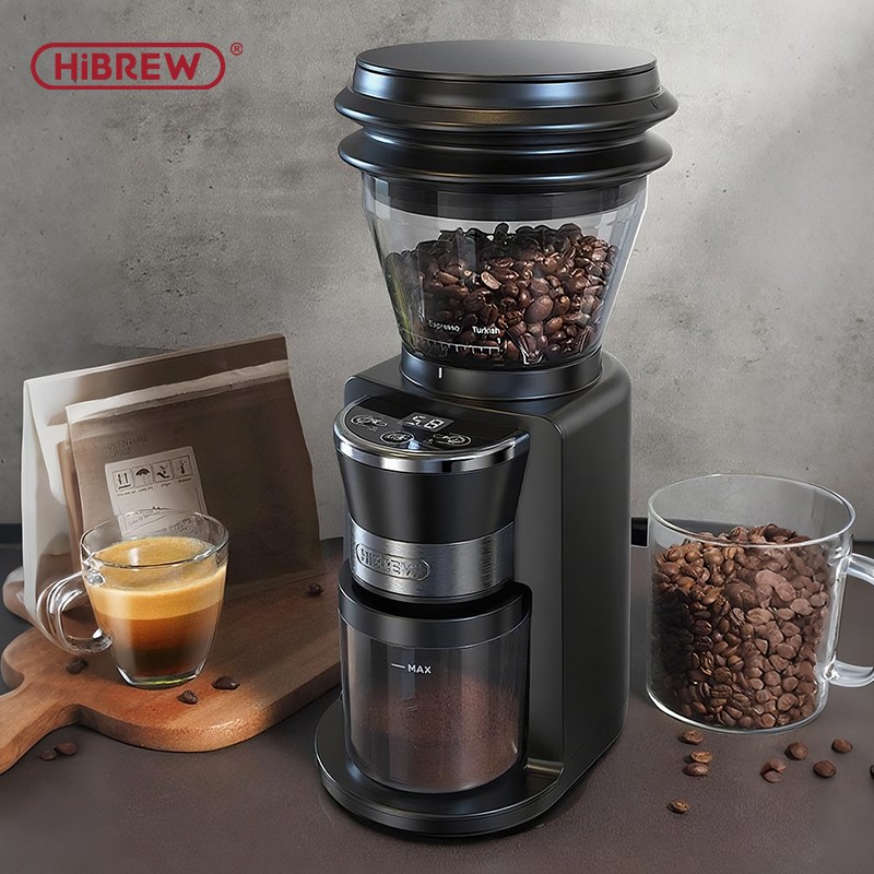 HiBREW G3 Automatic Coffee Grinder 31 Gears Visual Bean Storage • Digital Timer