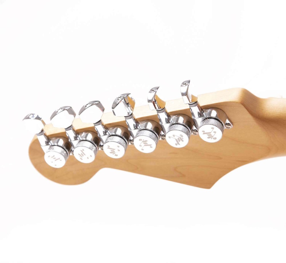 Tone Ninja 19:1 Locking Tuners, 6 Inline Baritone staggered set, Chrome