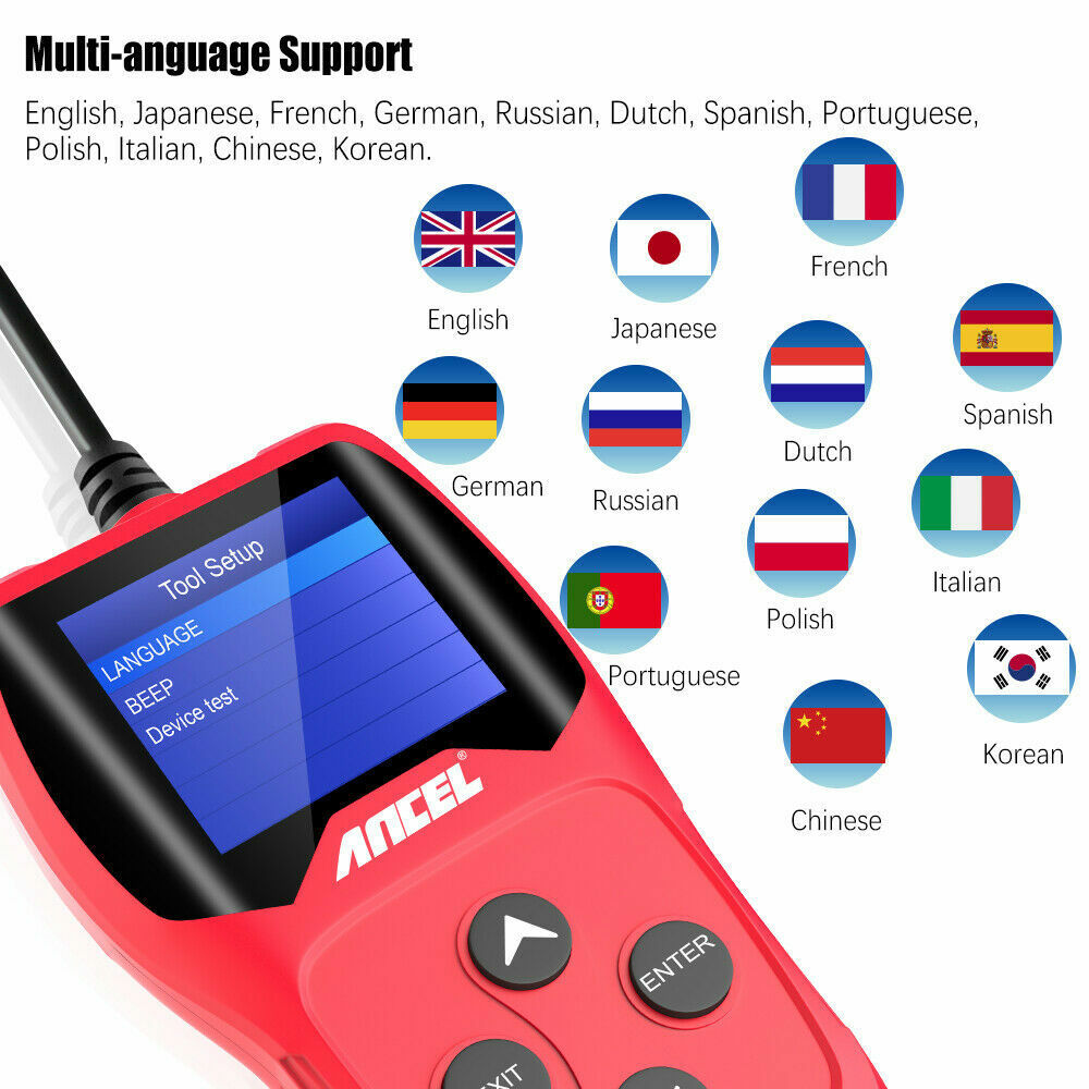 100-2000CCA 12V Car Battery Load Tester Digital Cranking Charging Test Analyzer