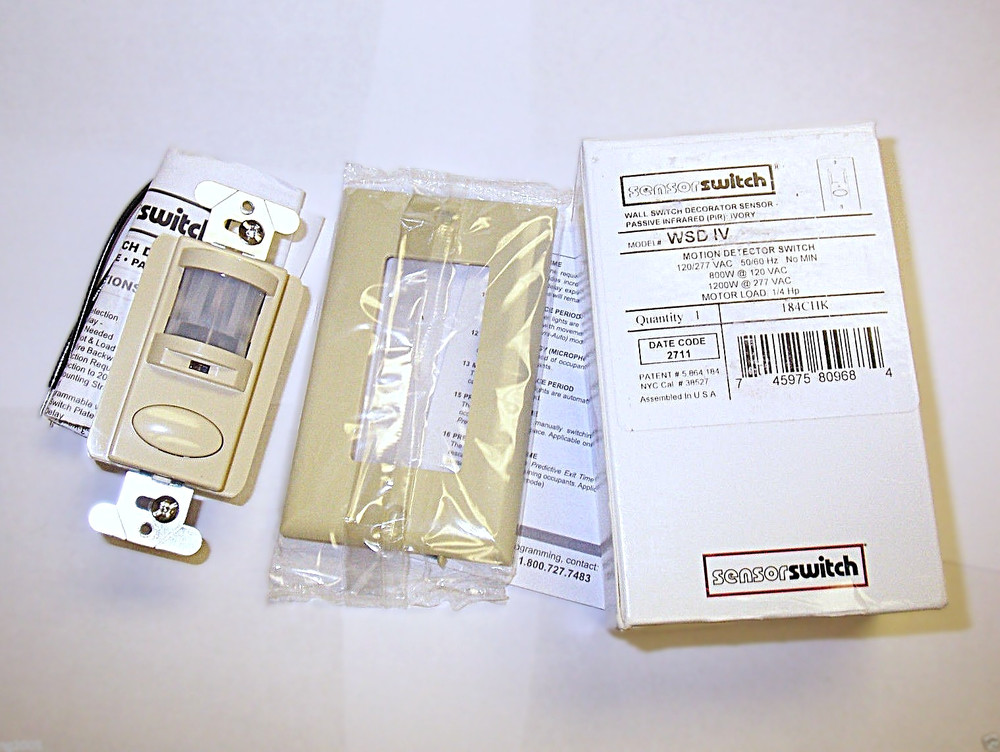 NEW SENSOR SWITCH WSD IV PIR MOTION DETECTOR SWITCH 120/277VAC IVORY WSDIV