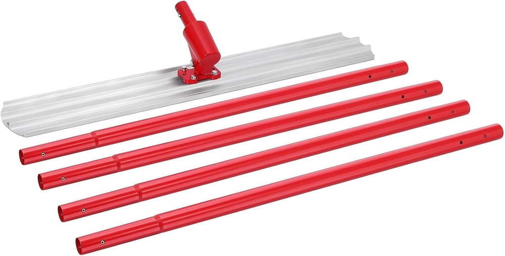 46"x8" Bull Float Magnesium Concrete Float Tool w/ 4 Extendable Handle Round End