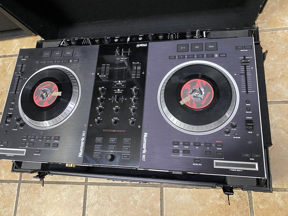 Numark NS7 DJ Controller + NSFX Effects Controller & Case W/ Cords | Big Bundle