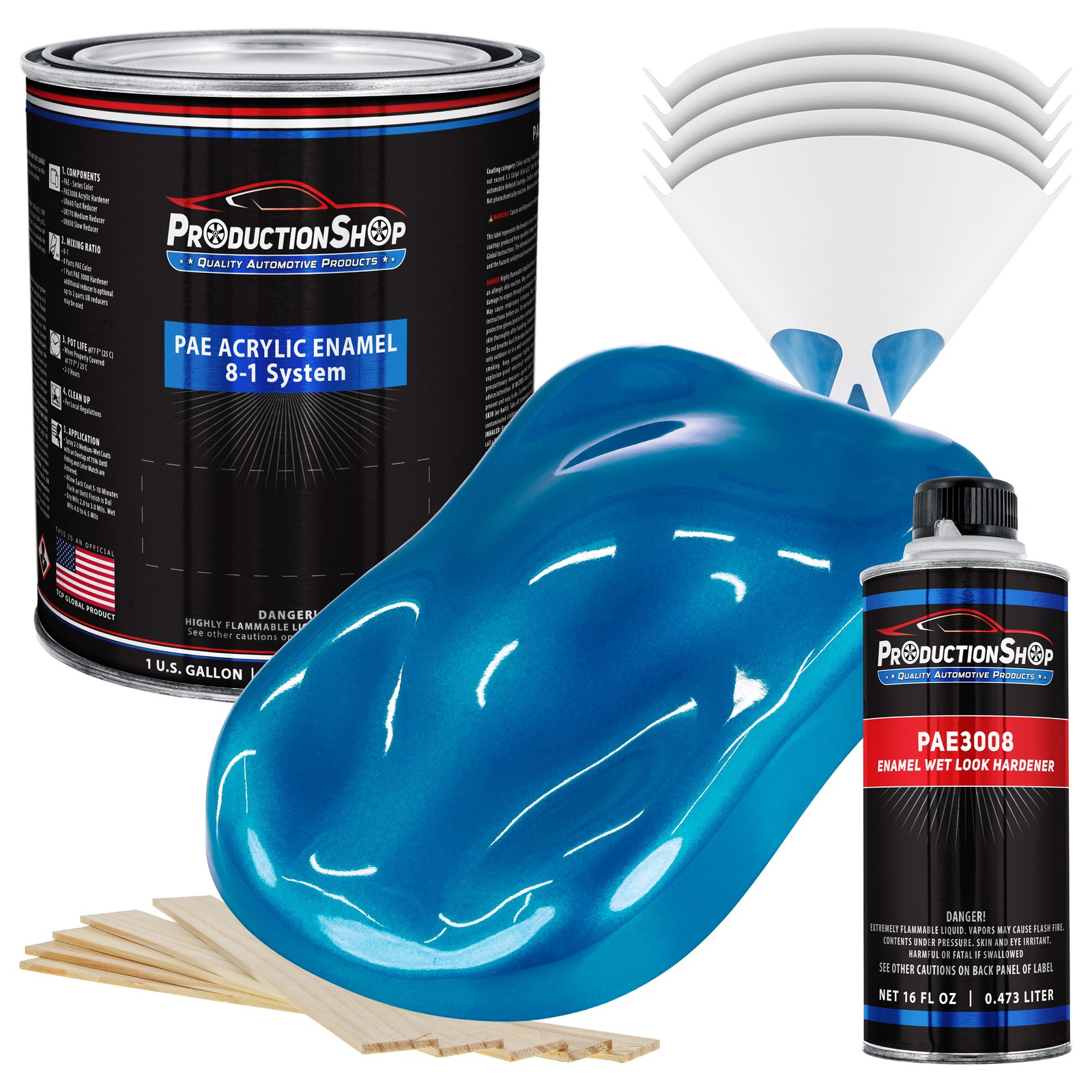 High Gloss Electric Blue Metallic Acrylic Enamel Gallon Kit, Auto Paint