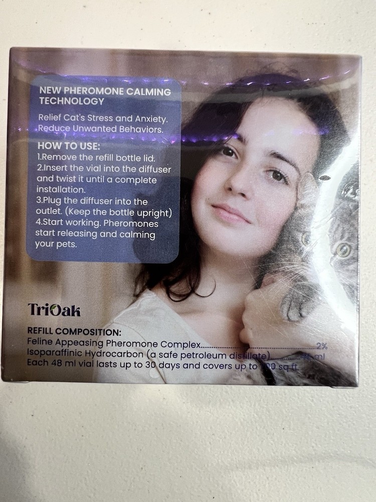 TriOak Calming Pheromone Diffuser Refill 4 Pack for Cats