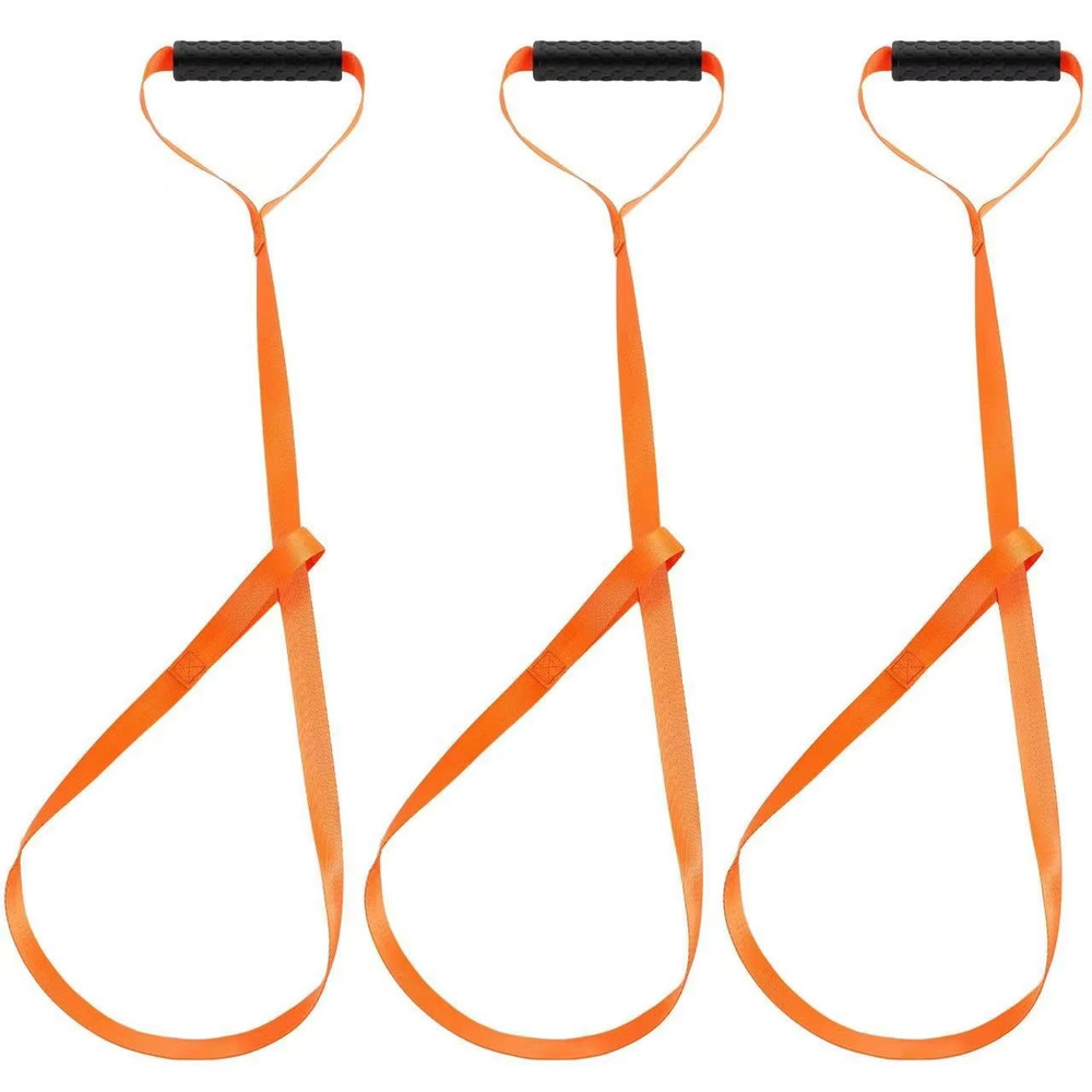 3Pcs Deer Drag Harness Puller Sled Rope with Self-Lock Loop Easy-to-Grip Handle