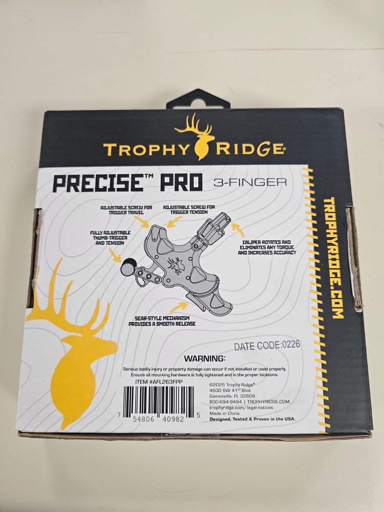 Trophy Ridge Precision Pro 3- Finger Thumb Release NEW
