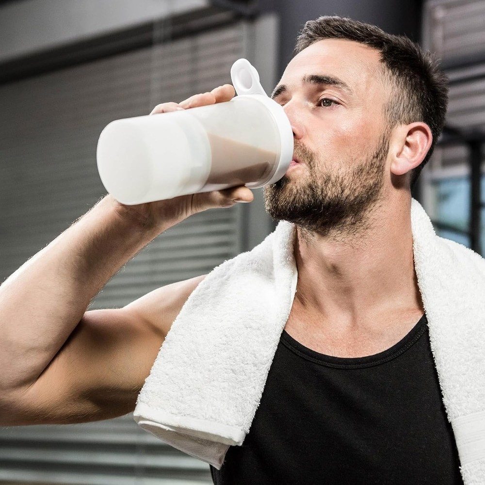 Protein Powder Container with Funnels Stand 3 Stackable 2 Pcs