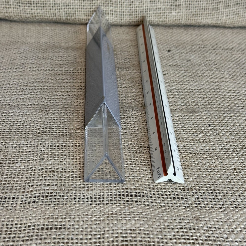 Linex 302 Triangular Graphics Engineering Drawing ruler in original case