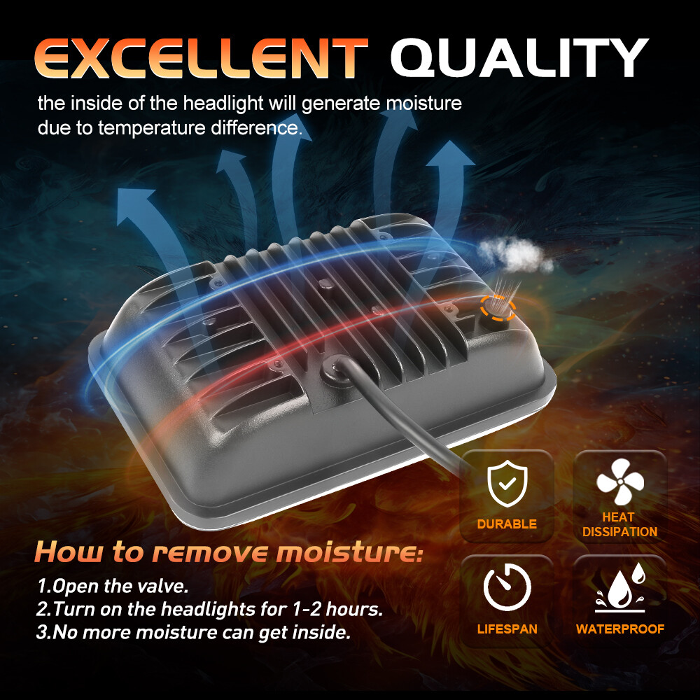 2PCS 4X6" DOT 90W LED Headlights For BLIZZARD Snowplow Snow Plow 680LT 720LT 810