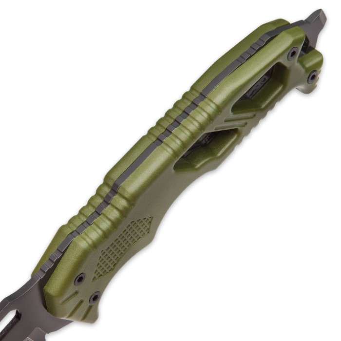 SOA One Shot One Kill Fixed Blade Knife Green Handle with Sheath