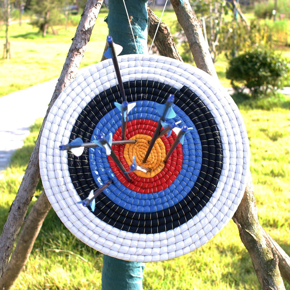 Handmade Solid Straw Round Archery Target Bow for Traditional Shooting