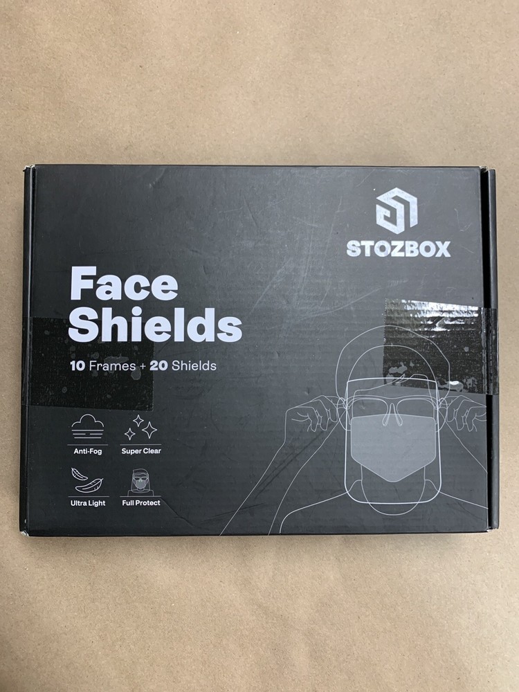 FACE SHIELDS SET, 10 Frames & 20 Shields Safety Eye Protection
