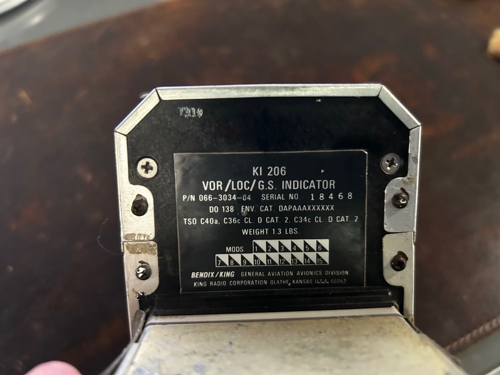 Bendix King KI 206 Indicator PN 066-3034-04