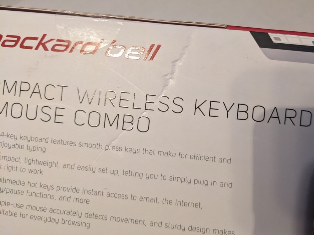 Packard Bell Black Wireless Keyboard Mouse Combo