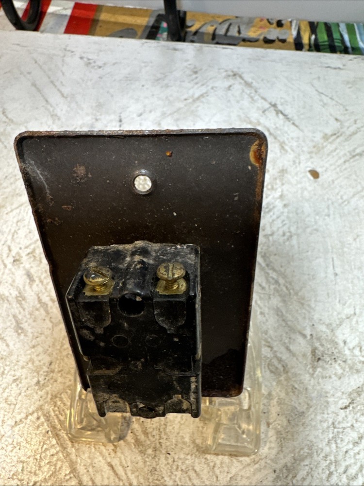 TOGGLE SWITCH Vintage two pole OFF/ON. Mounted Back Plate