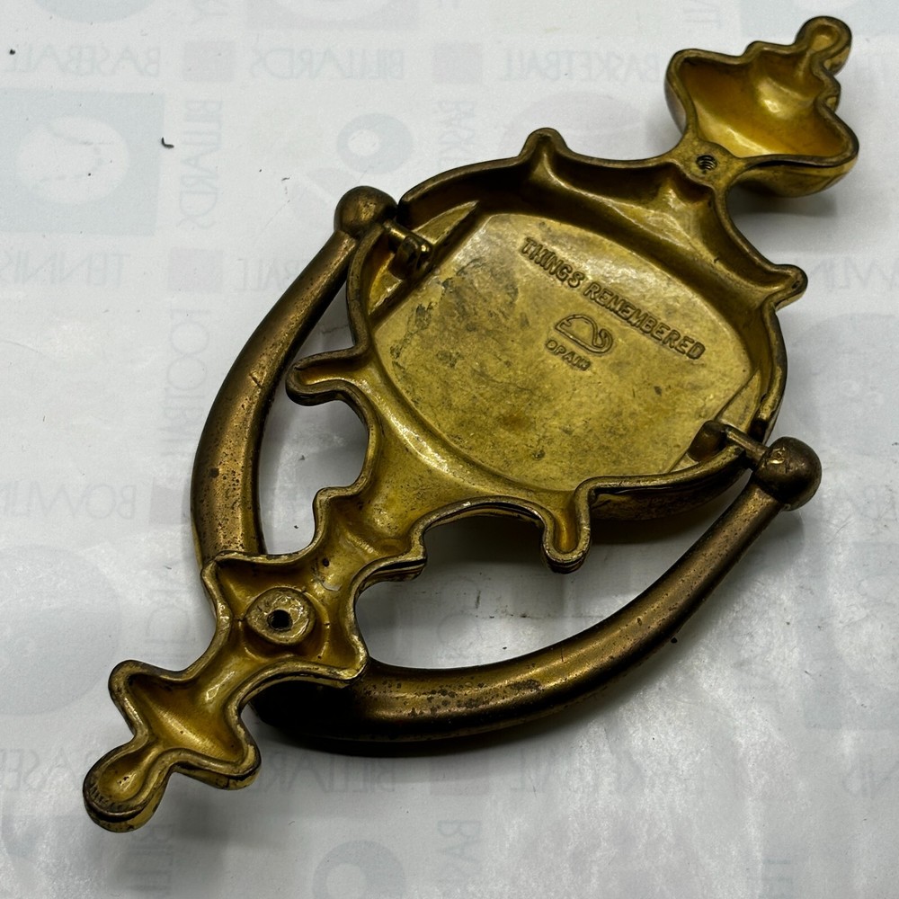 VINTAGE Solid Brass Door Knocker Engraved Things Remembered Spain ⭐