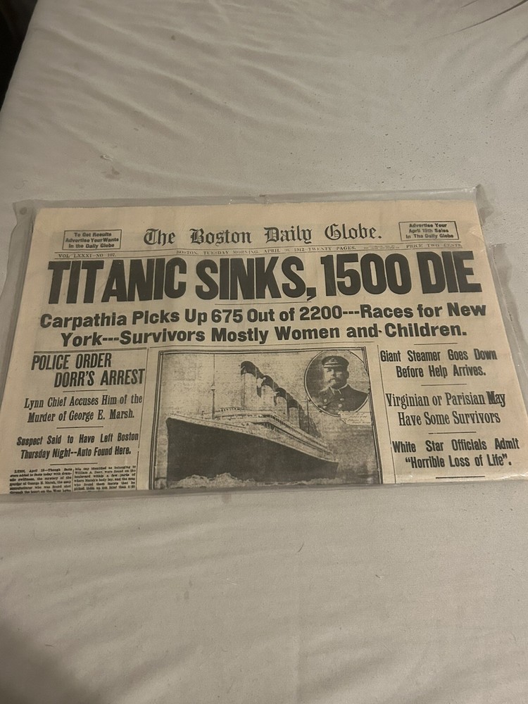 titanic newspaper