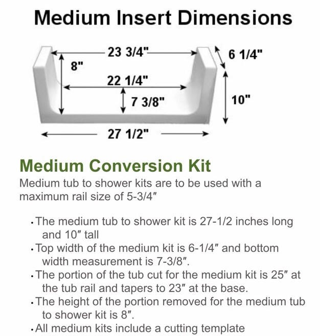 Bathtub To Shower Step-Through Conversion Kit