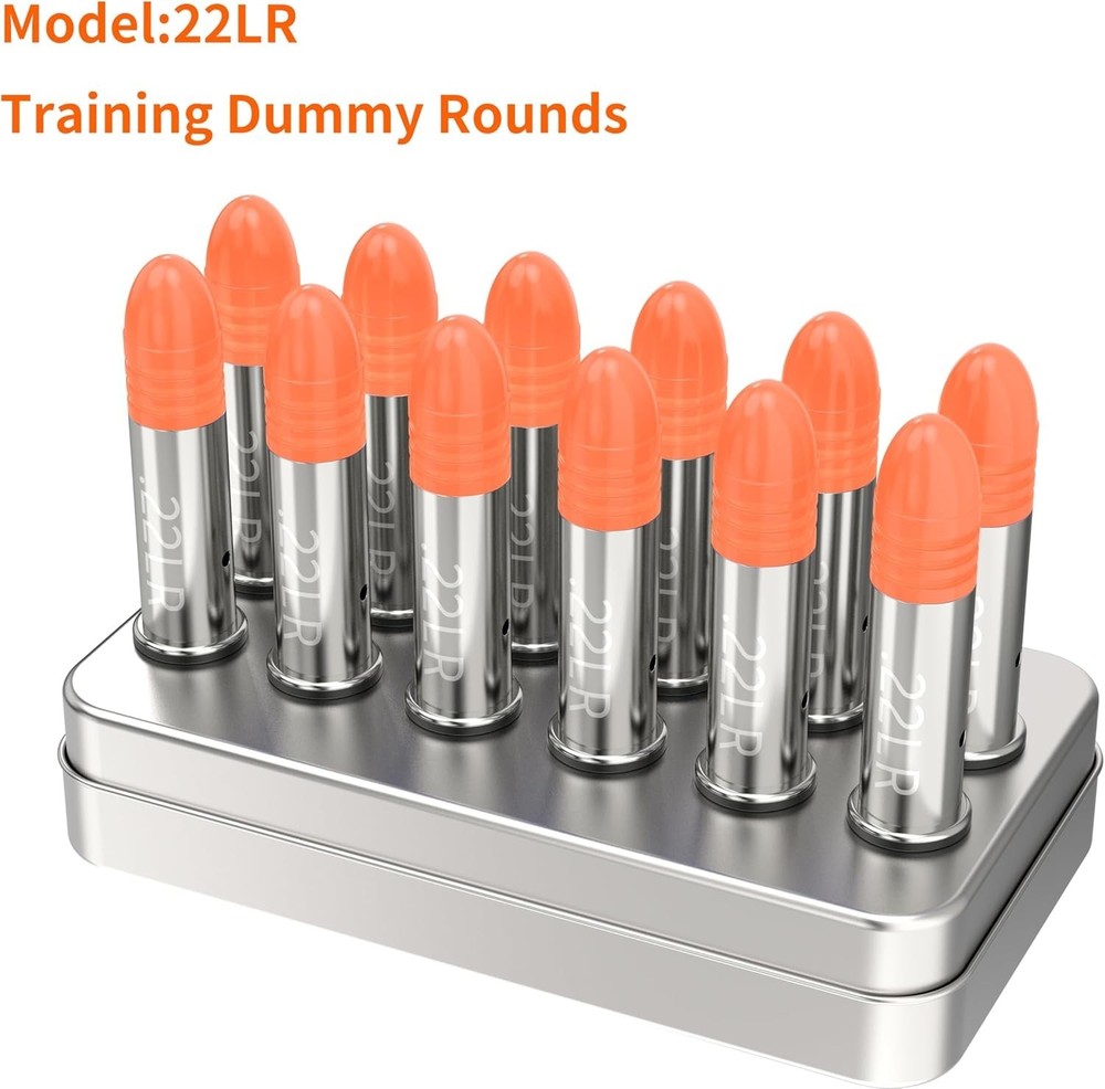 22LR Snap Caps Training Dummy Rounds Practice Safe Loading,Orange, 12PK