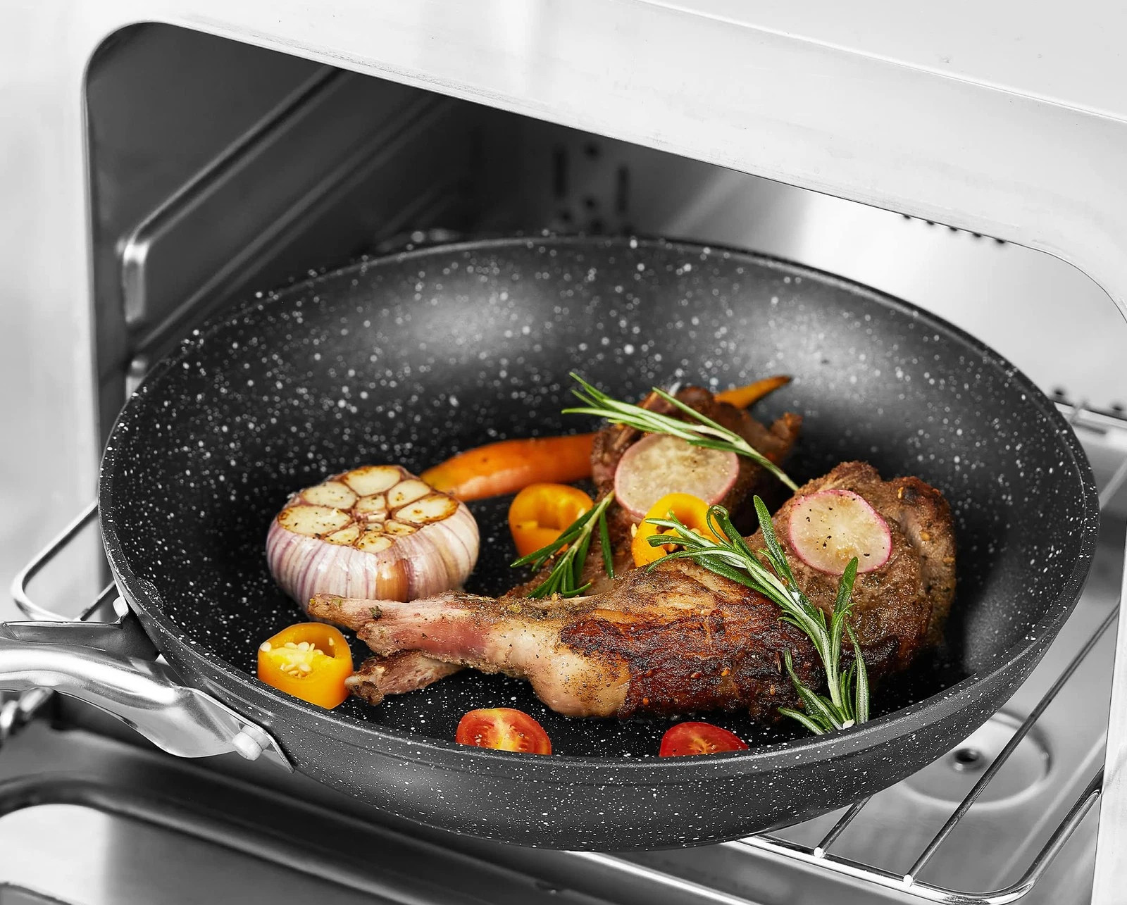 Home Hero NON-Stick Stone coated Frying Pan (Black With Spots)