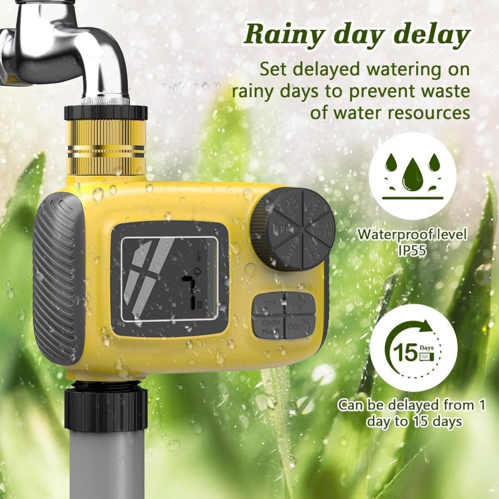 Programmable Water Timer, Sprinkler Timer, Hose Brass Faucet Timer for Garden US