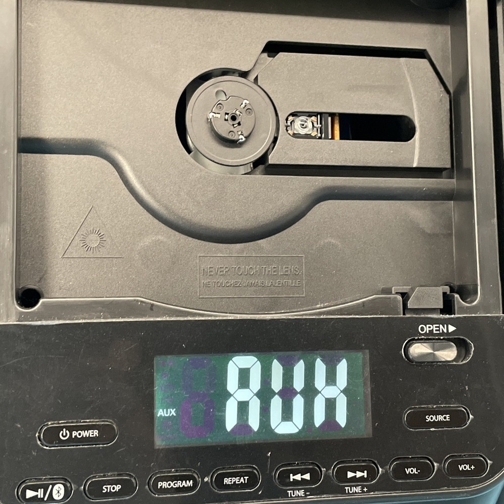 CD PLAYER ON. OND19AAA12 CD Mini Stereo System Black Bluetooth