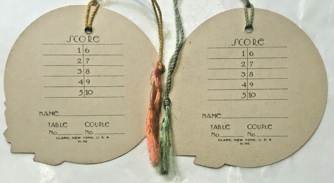 Two Unused Vintage Bridge Tallies Oriental Conversation on Golden Bridge Clark