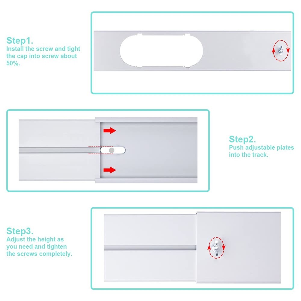 Portable Air Conditioner Window Kit with Coupler, 5.9 Inch Adjustable Window ...