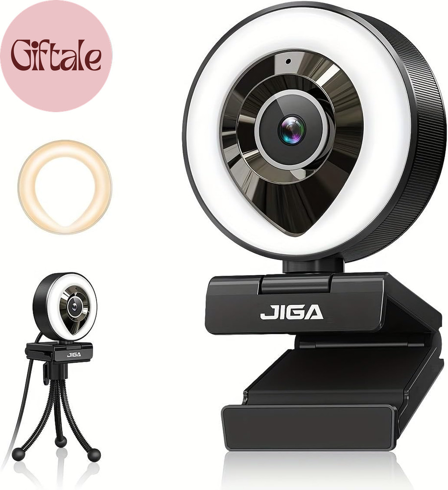 Webcam Computer Camera 1080P with Dual Microphone Adjustable Right Light Web Cam