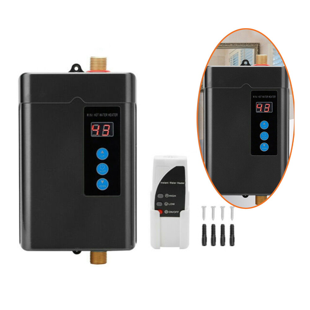 Electric Hot Tankless Water Heater Shower Instant Boiler Kitchen Bathroom 110V