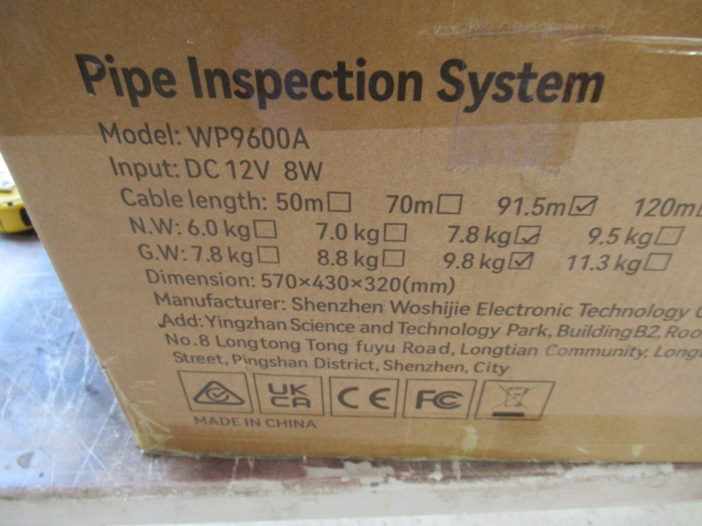 VEVOR Pipe Inspection System w/9in sewer camera Screen Cable WP9600A 300'