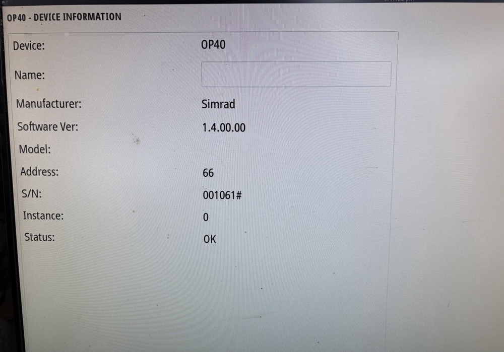 Simrad OP40 Wired Remote Keypad Controller For NSO Processors, Tested & Working