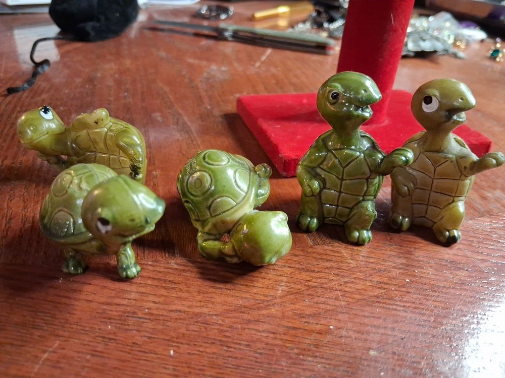 2" Ceramic Turtle Figurines Set Of 7