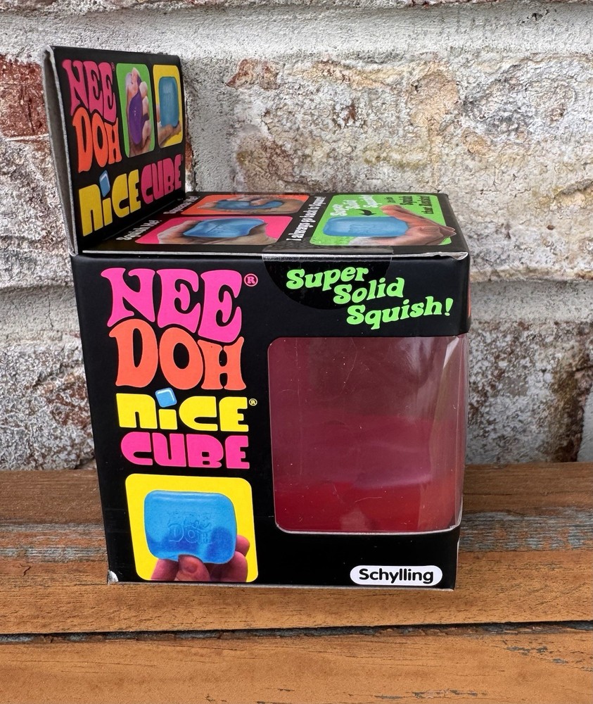 Nee Doh Nice Cube Super Solid Squish! - Blue Purple Pink - Brand New w Display!
