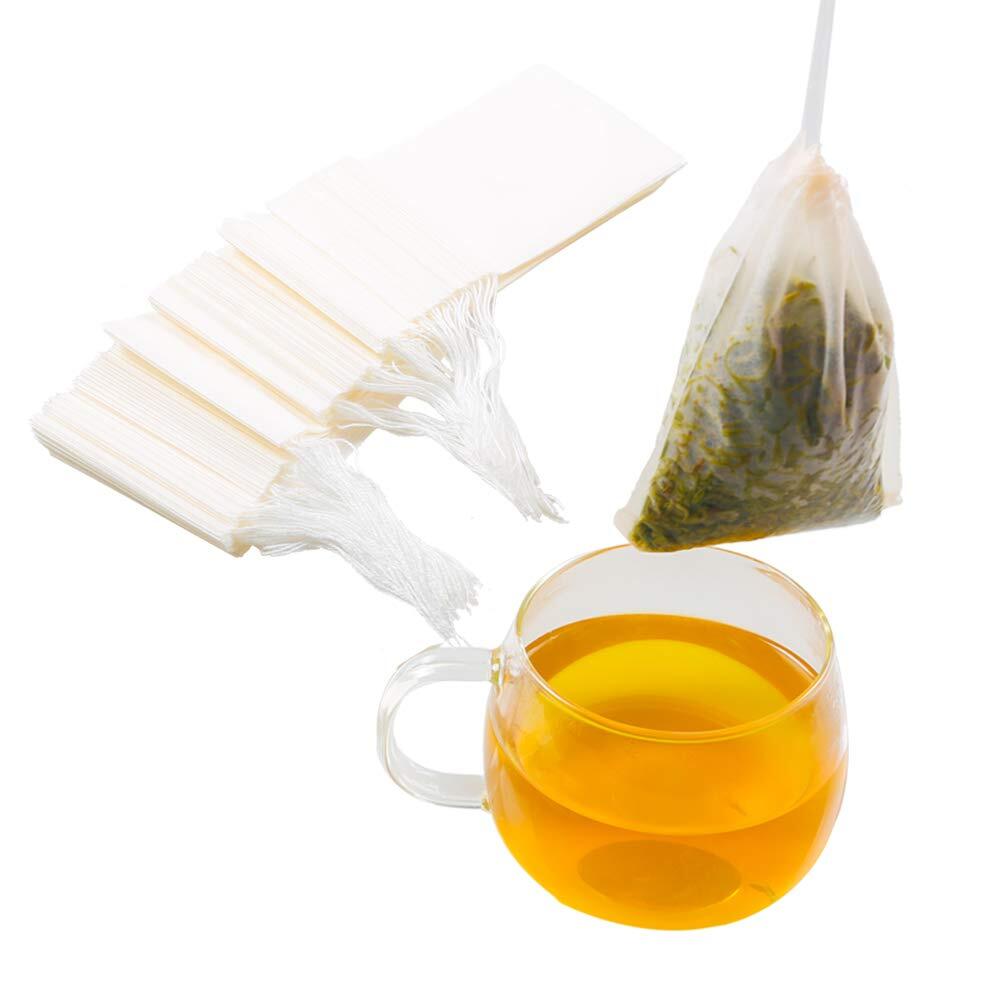100 Pcs Disposable Tea Filter Bags with Drawstring Empty Coffee Filter Bag