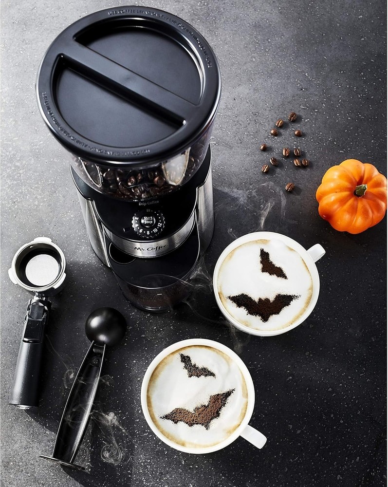 Automatic Burr Mill Coffee Grinder with 18 Custom Grinders Silver